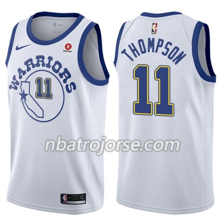 Män Golden State Warriors Tröja Klay Thompson 11 Nike 2017-18 Hardwood Classics Vit Swingman